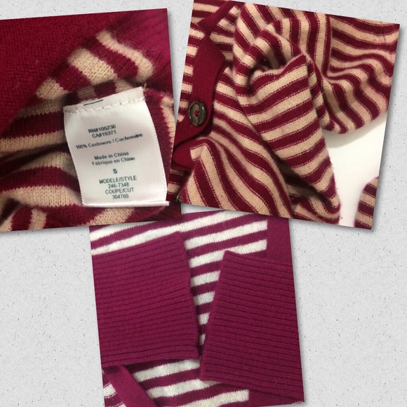 Joie 100% Cashmere Long Cardigan Stripes Pockets - Picture 8 of 8